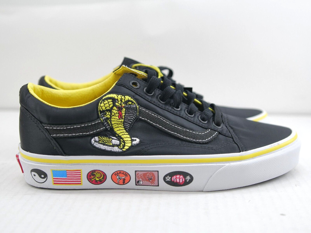 Vans‎ X Cobra Kai Old Skool Shoes U.S. M 7.5 W 9.0 Black Yellow Low Top. Karate